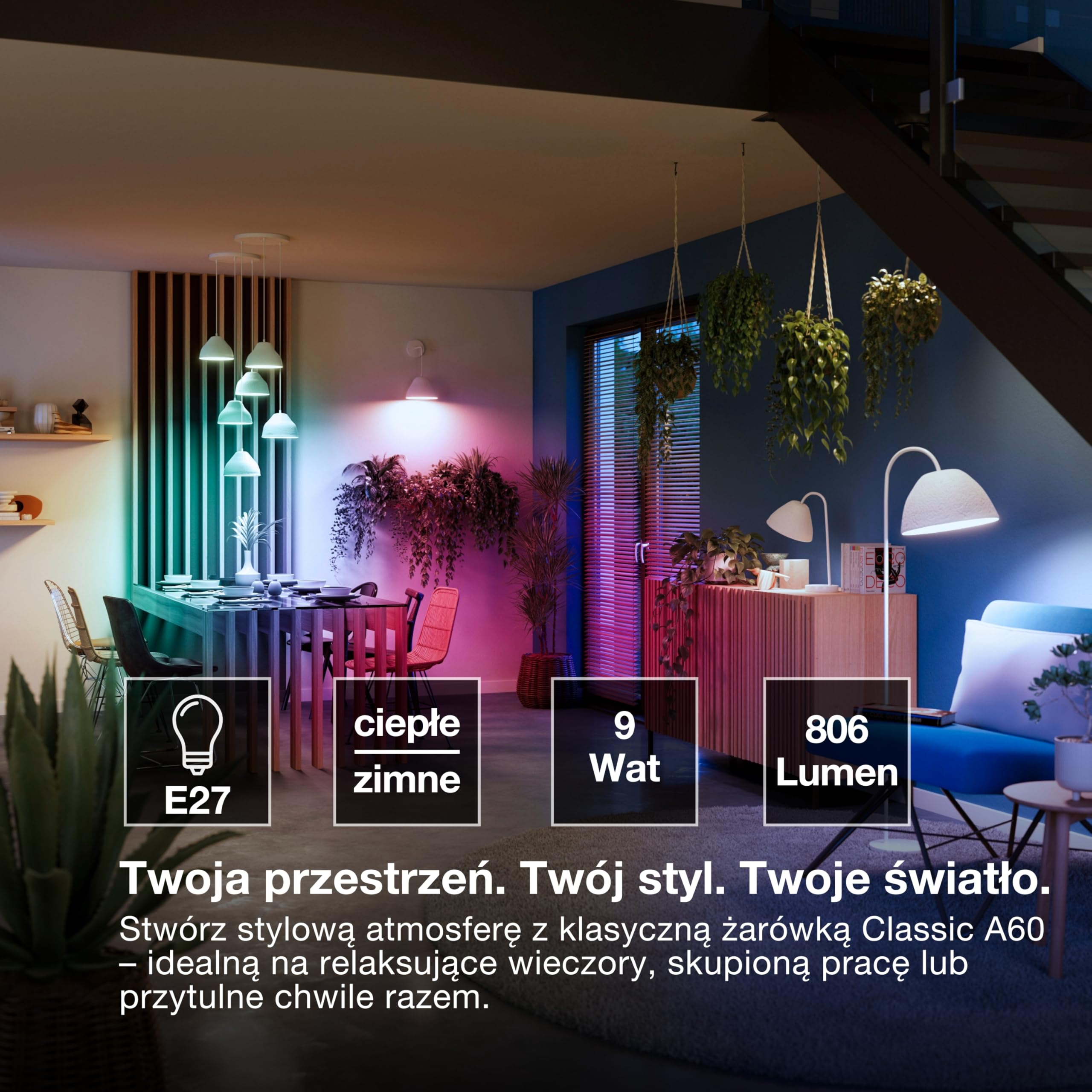 OSRAM SMART LED żarówka A60 kształt żarówki E27, 9W ZigBee 3.0, RGBW 16 milionów kolorów, ściemnialna, sterowanie aplikacją, Alexa,4-Pack