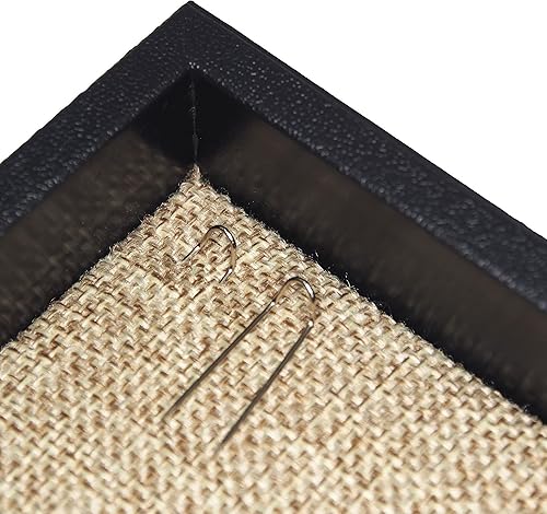 Miniatura 6 de CuteBox Bandeja de plástico negro con almohadilla de arpillera para minoristas, mercancías, joyas, exhibición, organización, almacenamiento, uso