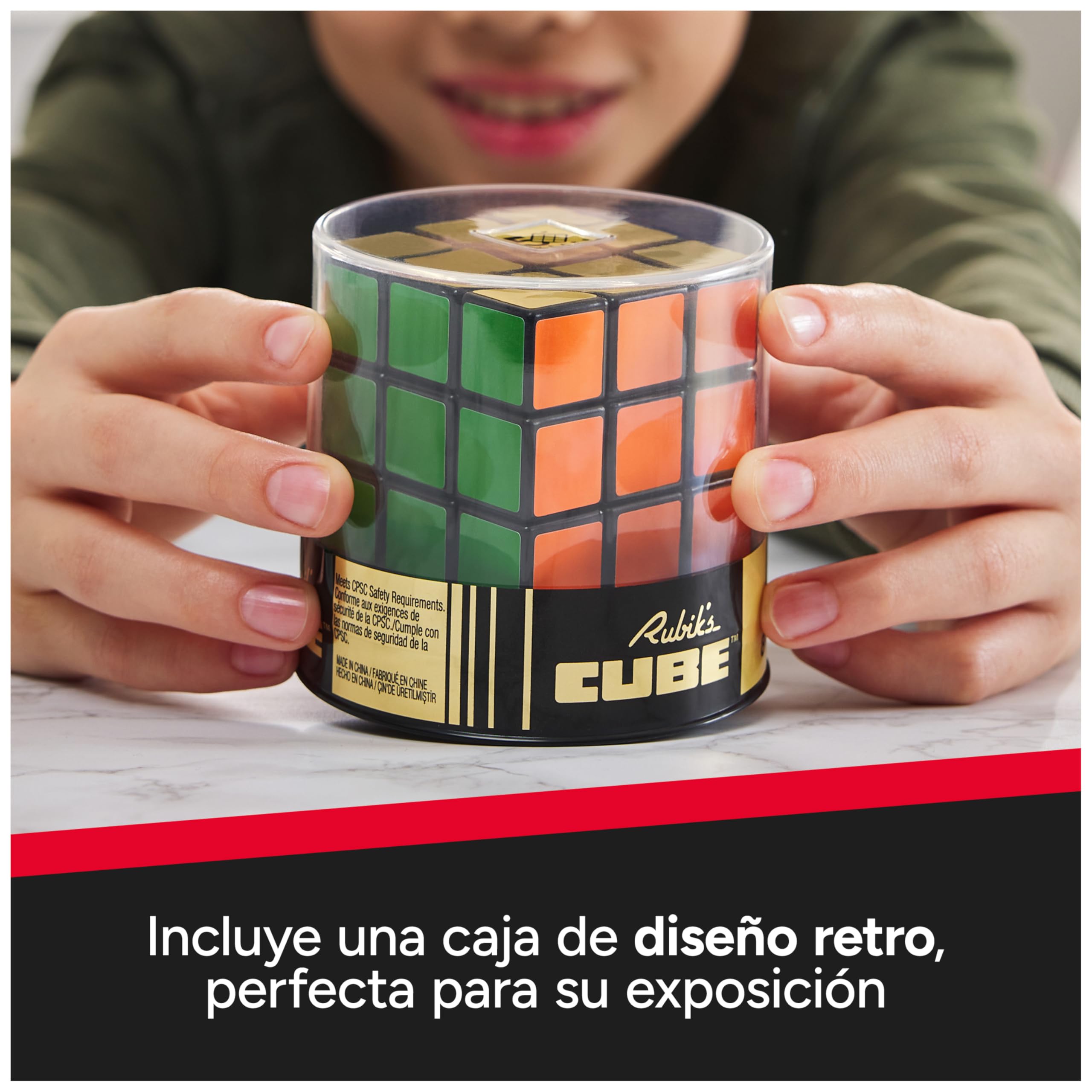 Rubik's - Cubo DE Rubik EDICIÓN Especial Retro 50 Aniversario - Juego de Rompecabezas, Cubo Mágico para Desafiar la Mente - 6068726 - Juguetes Niños 8 Años + - Regalo Niño 8 Años +