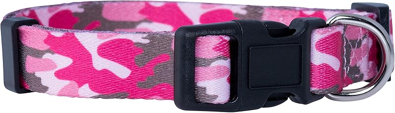 Native Pup Collar de perro de camuflaje rosa – Camuflaje militar táctico para perros niñas para cachorros femeninos – Nylon duradero – Diseño urbano femenino único – Ajustable para adaptarse a razas pequeñas y grandes (pequeño, rosa)