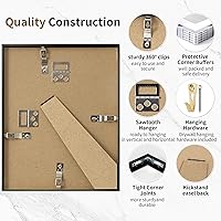 Vista 25 de Fun Memories Portarretratos de metal de 16 x 20 pulgadas con paspartú de 11 x 14 pulgadas, acabado de aluminio cepillado, parte delantera de vidrio