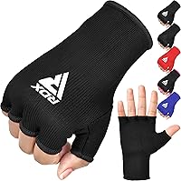RDX Boxing Inner Gloves Hand Wraps for Men Women - Half Finger Elasticated Fist Protection for Muay Thai MMA Kickboxing Training