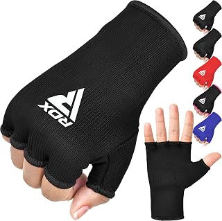 RDX Boxing Inner Gloves Hand Wraps for Men Women - Half Finger Elasticated Fist Protection for Muay Thai MMA Kickboxing Training