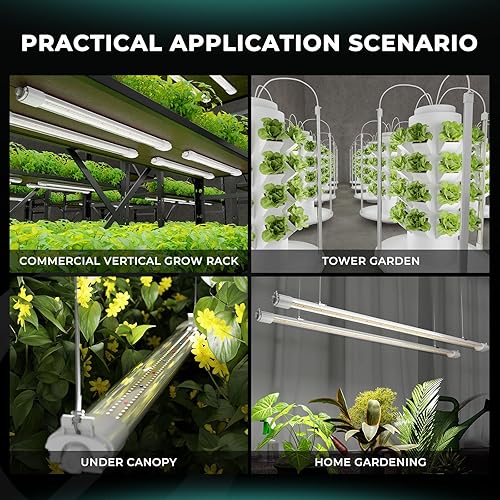 Miniatura 6 de MARS HYDRO VG80, luces LED de cultivo de 4 pies para plantas de interior, espectro completo de 5000 K, cobertura de 2 x 4, tira de luz impermeable