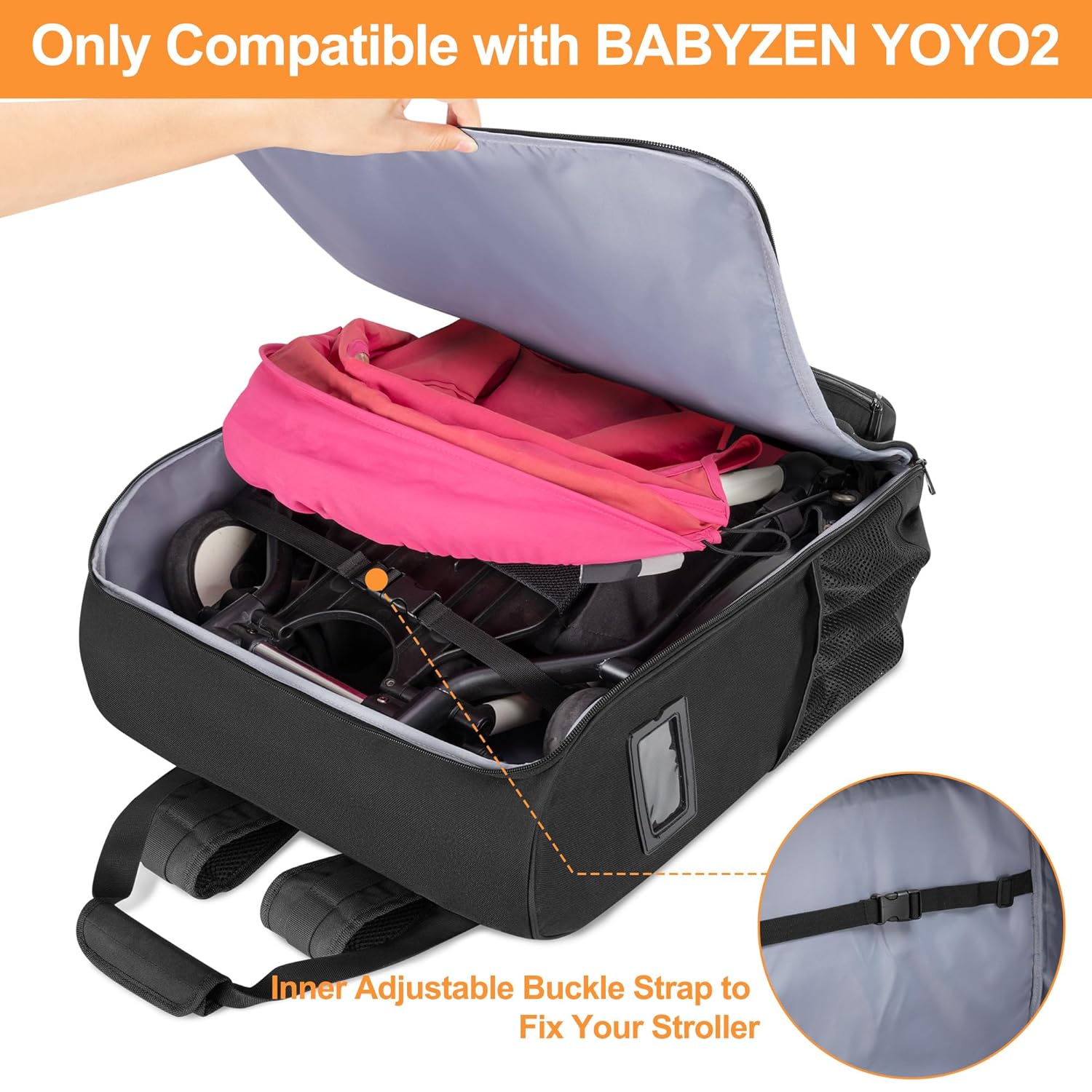 Stroller Backpack Compatible with BABYZEN YOYO2, Patented Design