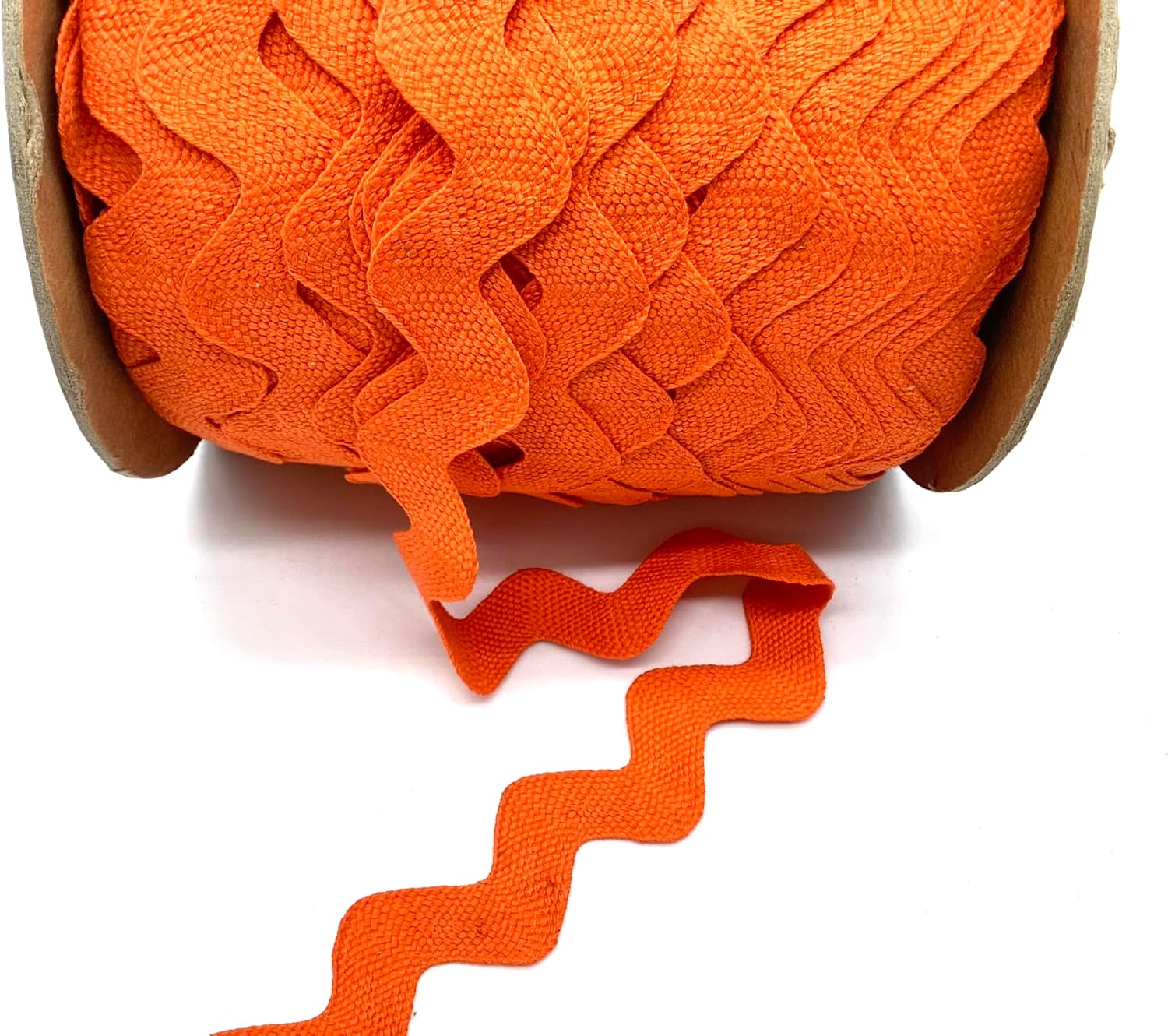Orange 1-1/8" (28mm) 100% Cotton Super Jumbo RIC Rac – 10 Yards – Colorfast Sewing Trim for Crafts, Costumes & Home Décor | Vintage Cotton