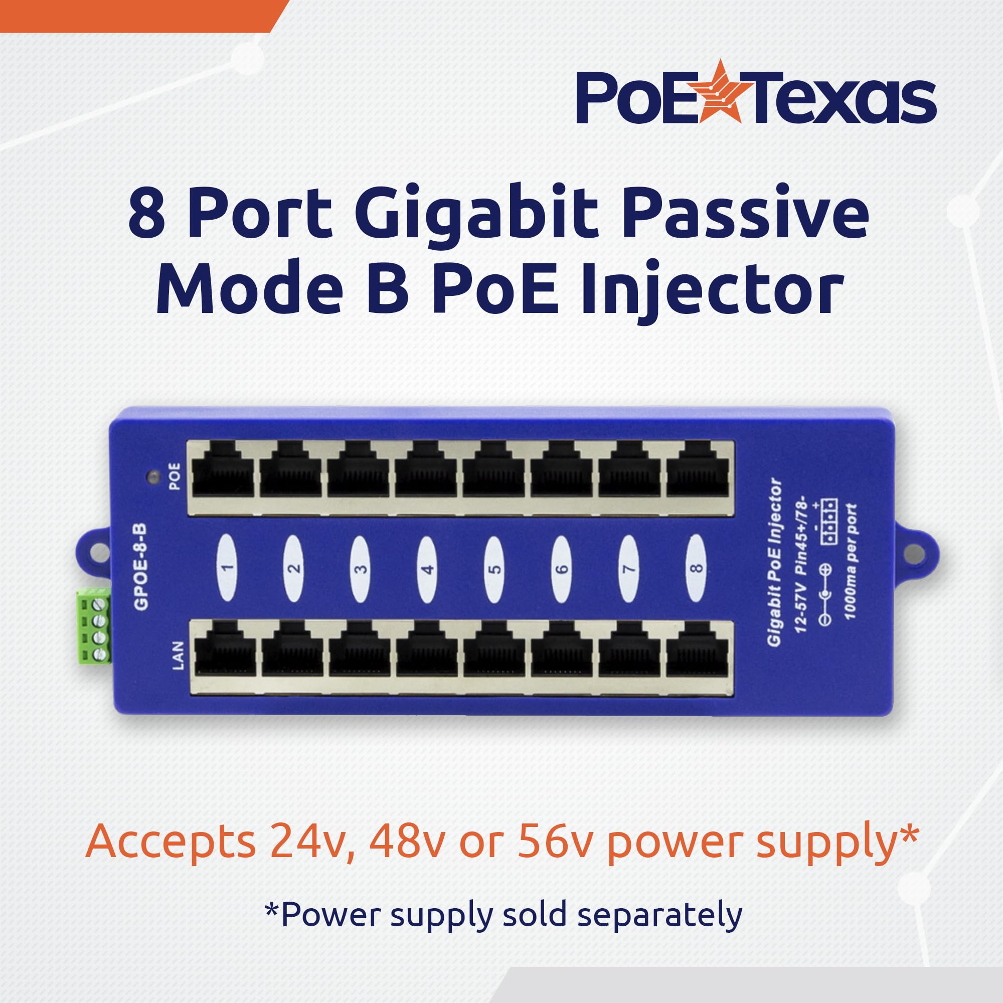 Amazon.co.jp: ギガビット PoE インジェクター 8ポート パワーオーバー