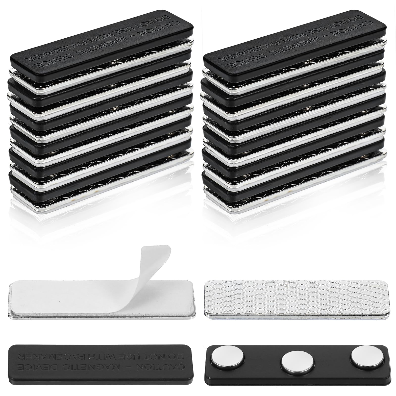 YUXIANLB 12 Pack Magnetic Name Badge Holders (Style 3, Black, 4.5cm)