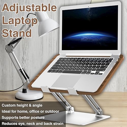 Miniatura 2 de AVARO Soporte ajustable para computadora portátil elevador ergonómico para laptop con altura y ángulo personalizables, portátil, plegable y