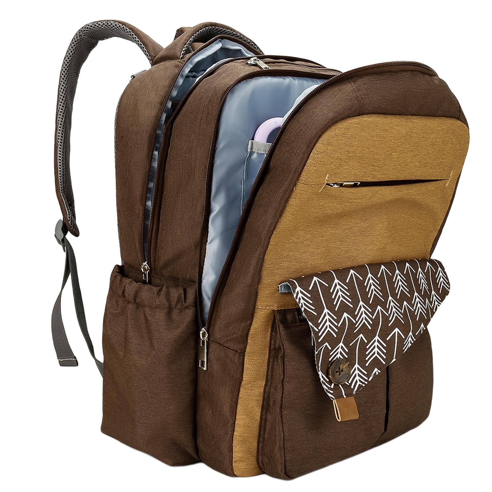 Zaino per pannolini - Borsa per maternità impermeabile, grande tote da viaggio | Elegante borsa per neonati con caricatore USB, organizer per infermiere, borsa per pannolini per passeggino, borsa