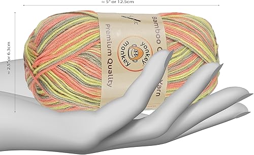 Miniatura 2 de Yonkey Monkey - Hilo de lana de Tencel, 70 % bambú, 30 % algodón, ganchillo, suministros de punto de calidad más suave, hilos de tela ligeros y