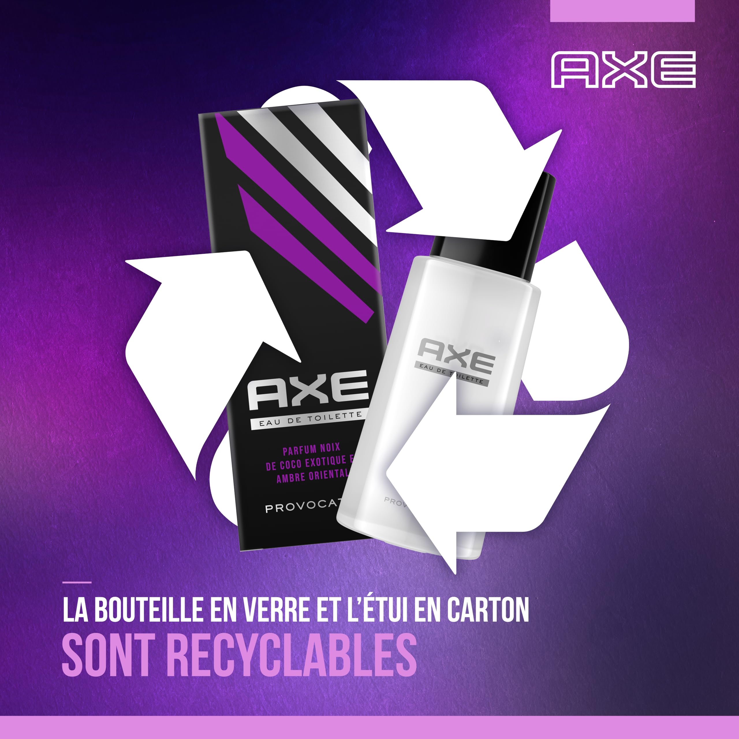AXE - Eau de Toilette Provocation – Wirksamkeit und Frische 24 Stunden – verführerischer Duft mit exotischen Kokos- und orientalischen Amber – 100 ml (Packung mit 5)