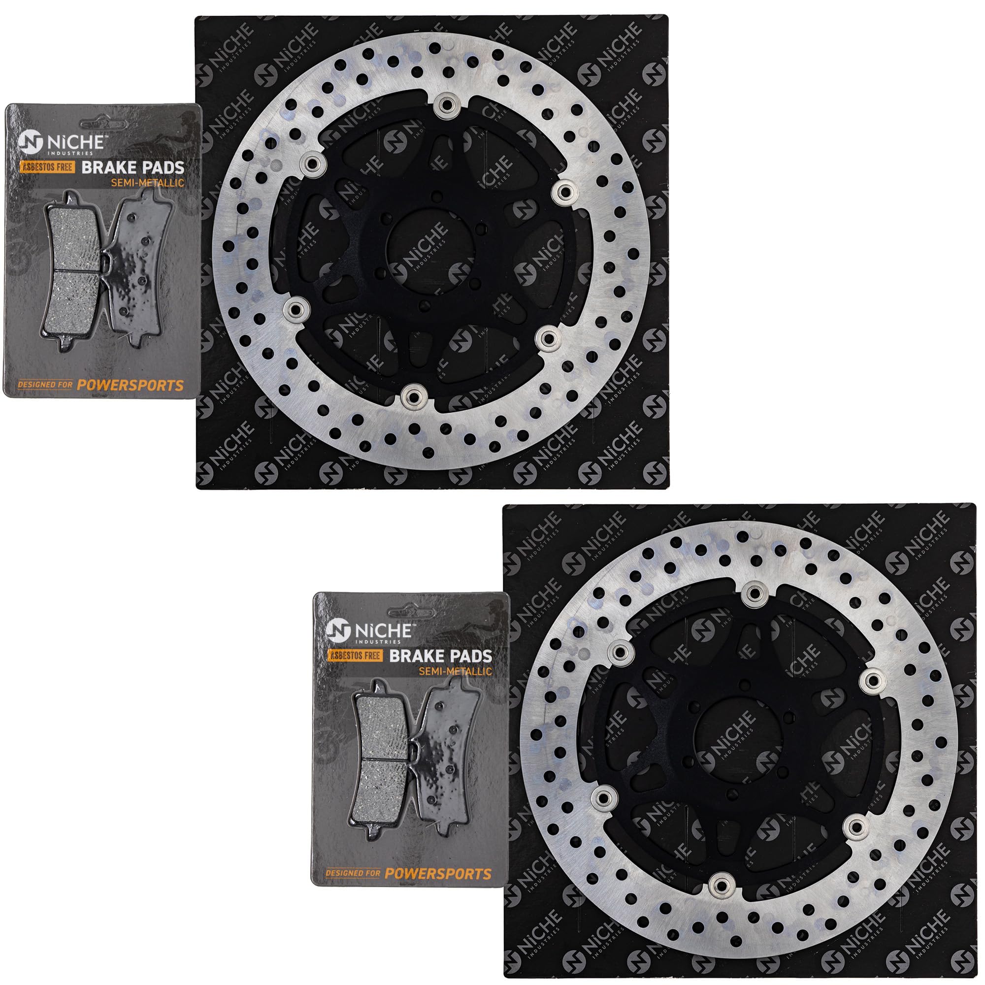 NICHE Brake Rotor Pad Semi Metallic Kit For Polaris Sportsman 500 400 600 700 2202412 2203451 5244314 5244635
