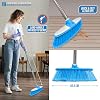 Soft Broom Indoor Sweeping Broom Brush with Stainless Steel Handle - The Perfect Indoor Sweeping Kitchen Floor Brush Broom for Your House - The Long Handled Sweeper (Blue)