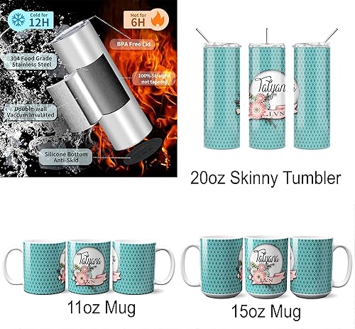 Miniatura 8 de Carrete de insignia de ramo de flores personalizado, soporte retráctil para identificación, regalo de enfermera floral verde azulado, elige fuentes