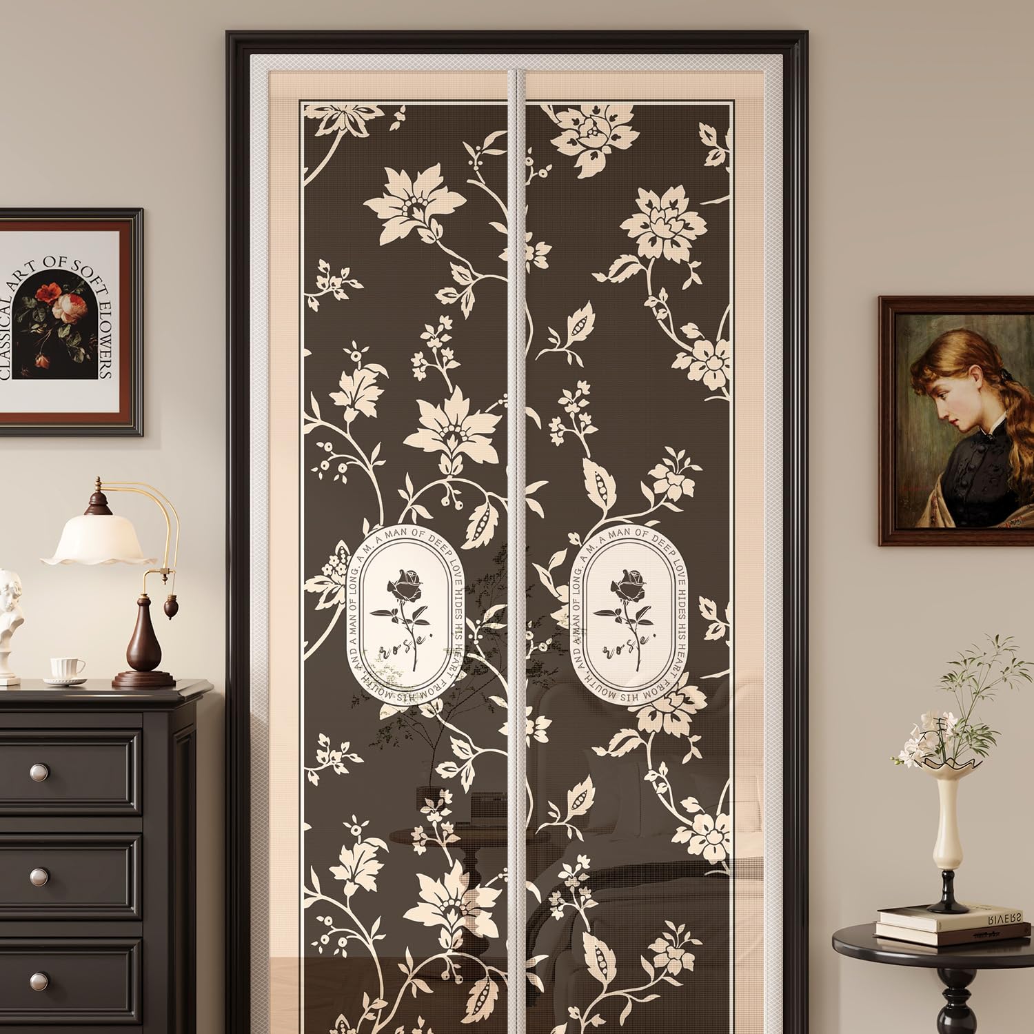 Moustiquaire magnétique Hixingo rideau anti mouches vintage 80x190cm pour chambre