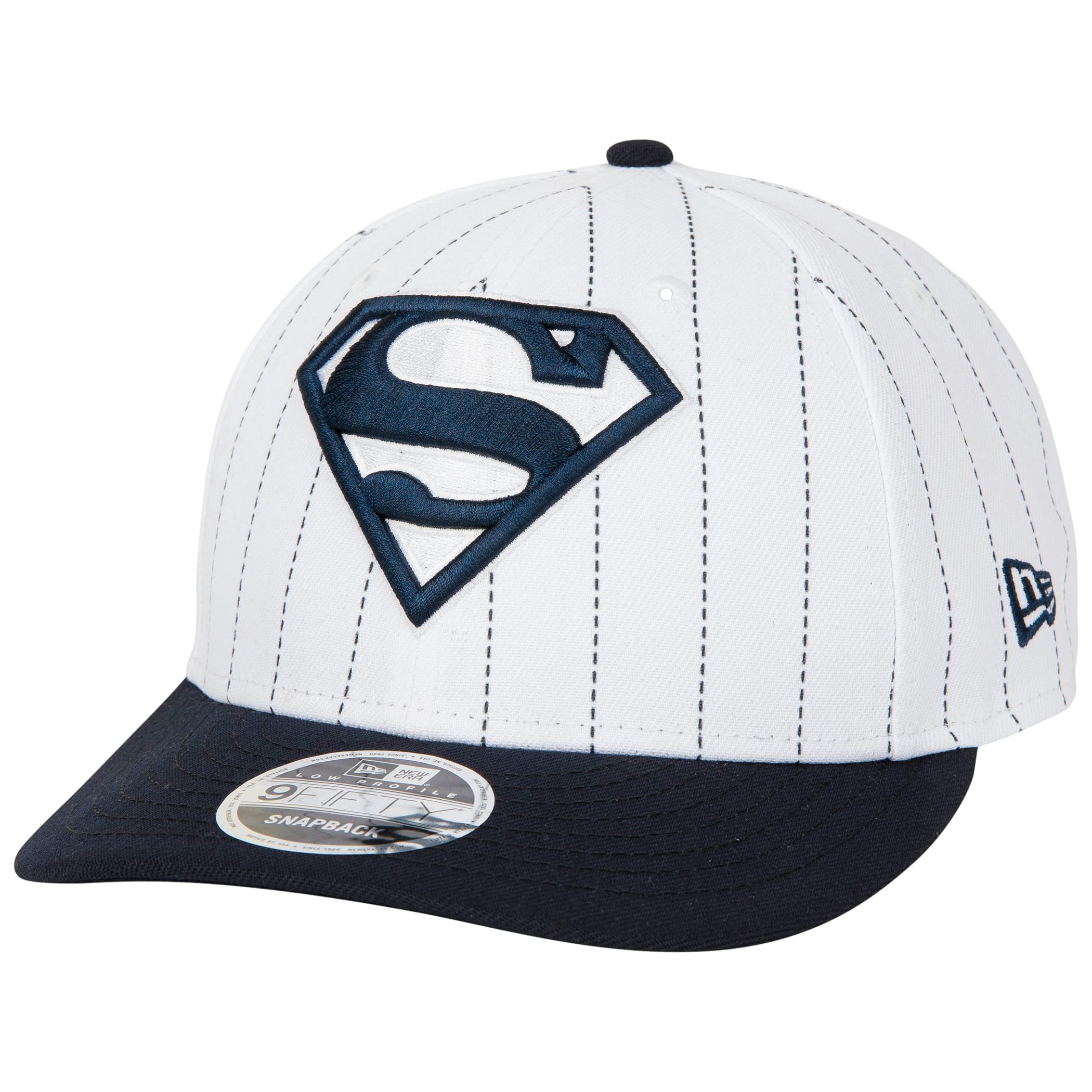 New Era Men's White 9Fifty Snapback Dc Comics Cap - Pinstripe Superman
