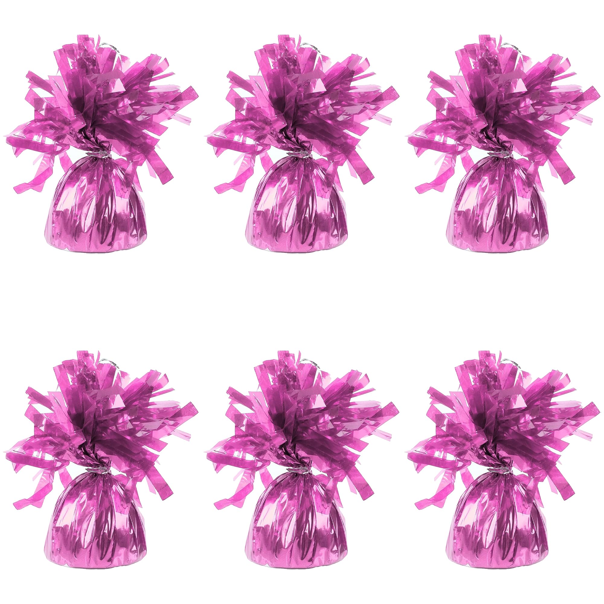 Foil Balloon Weights for Helium Balloons in Baby Pink Foil - 6x 160g Heavy Balloon Weights Birthday Party Wedding Celebration Décor with Tassles