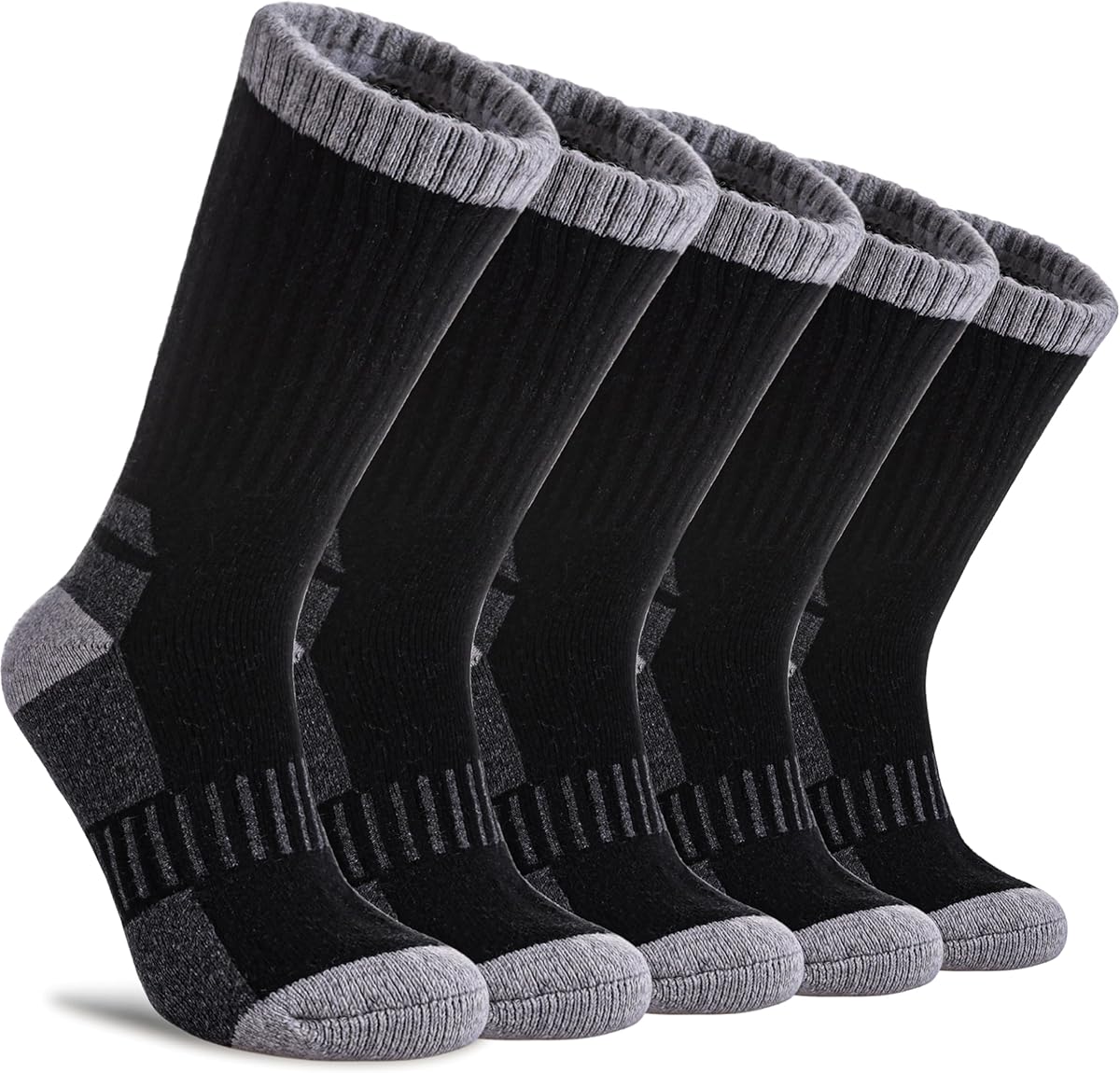 DYW Womens Merino Wool Hiking Socks Thermal Warm Winter Boot Crew Socks Cushion Work Walking Gift Socks 5 Pairs