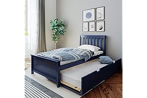 Max & Lily Twin Bed with Pullout Trundle: Space-Saving Solution for Kids' Bedrooms