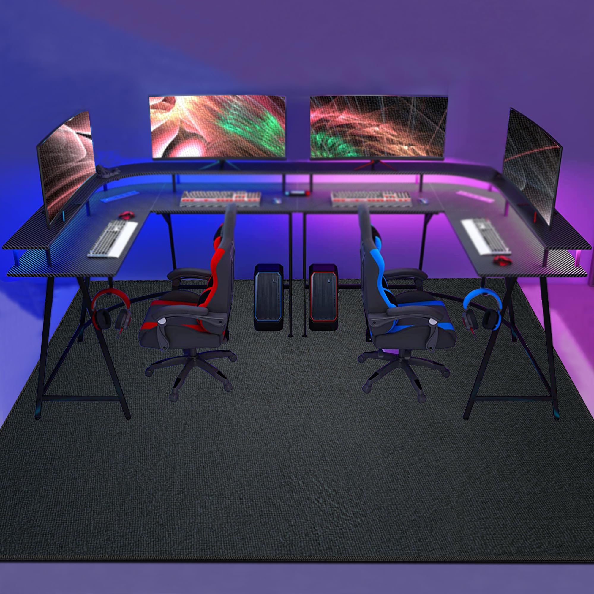 Tappeto Camera da Letto Ragazzo Bambini, Decorative Accessori Stanza Gaming, Antiscivolo, Tappeto Zone Game 3D, Adatto per Scrivania E Sedia da Gaming - 110x160cm/43.31x62.99inch