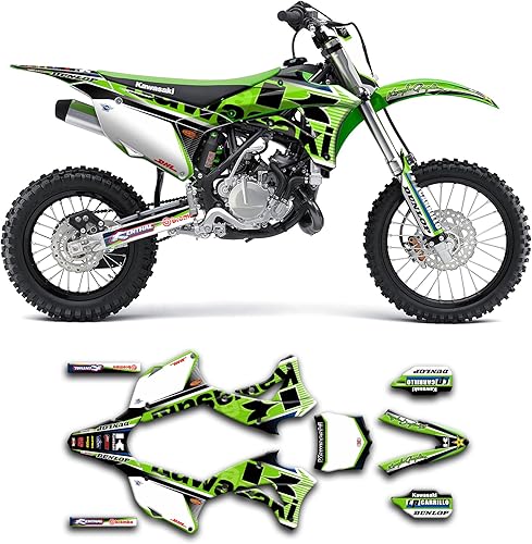 Kungfu Graphics Kit de calcomanías para Kawasaki KX 85 KX 100 2014 2015 2016 2017 2018 2019 2020 2021, KW85101421003-KO