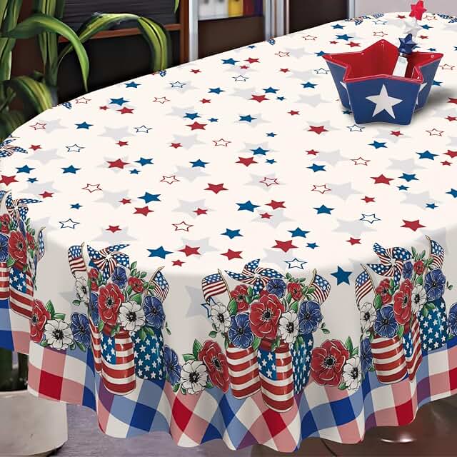 uwdfnwuif patriotic polyester oval tablecloth