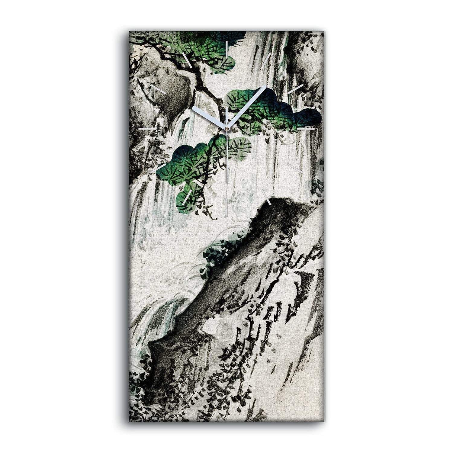Horloge sur Toile Salon Moderne Tableau Mural Image Cascade 30x60cm pour Bureau