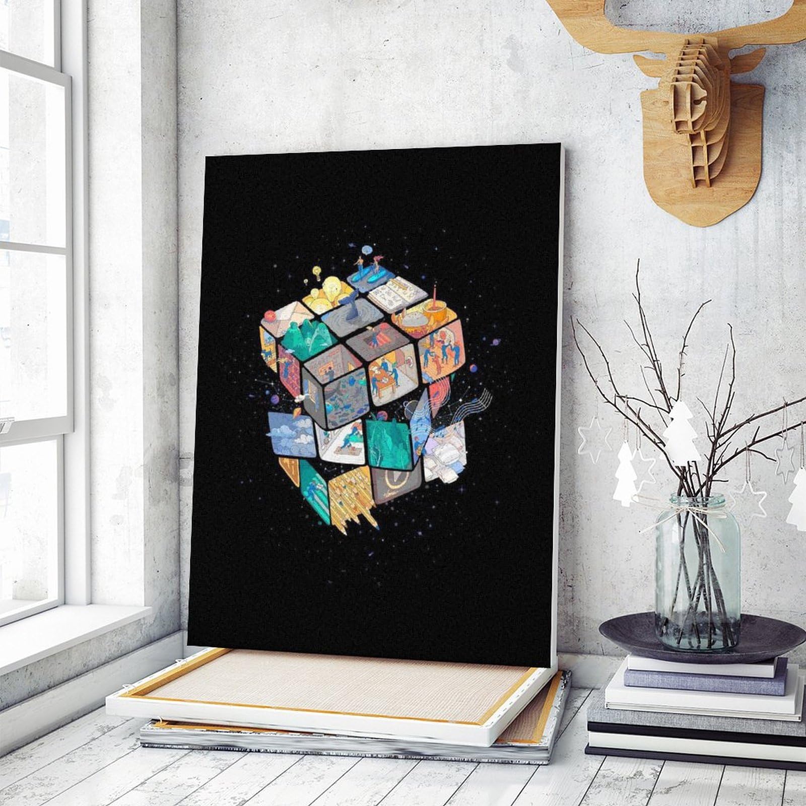Amazon | カラールービックキューブ 数字キットによる絵画 数字油絵