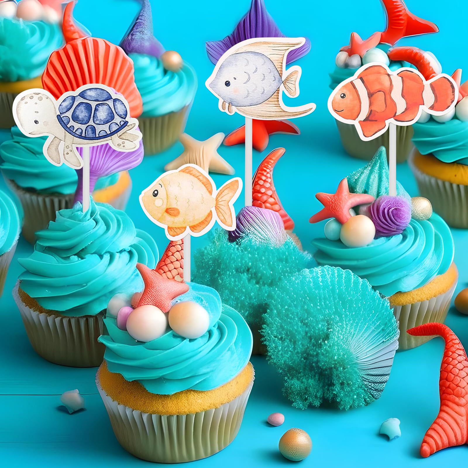 Fantarea 8 Figuras De Modelo De Animales Marinos Del Mar Del Océano, Ballena, Tiburón, Piel De Foca, Suministros De Fiesta, Decoración De Pasteles, Juguetes Para Niños De 5, 6, 7, 8 Años, Niños Y