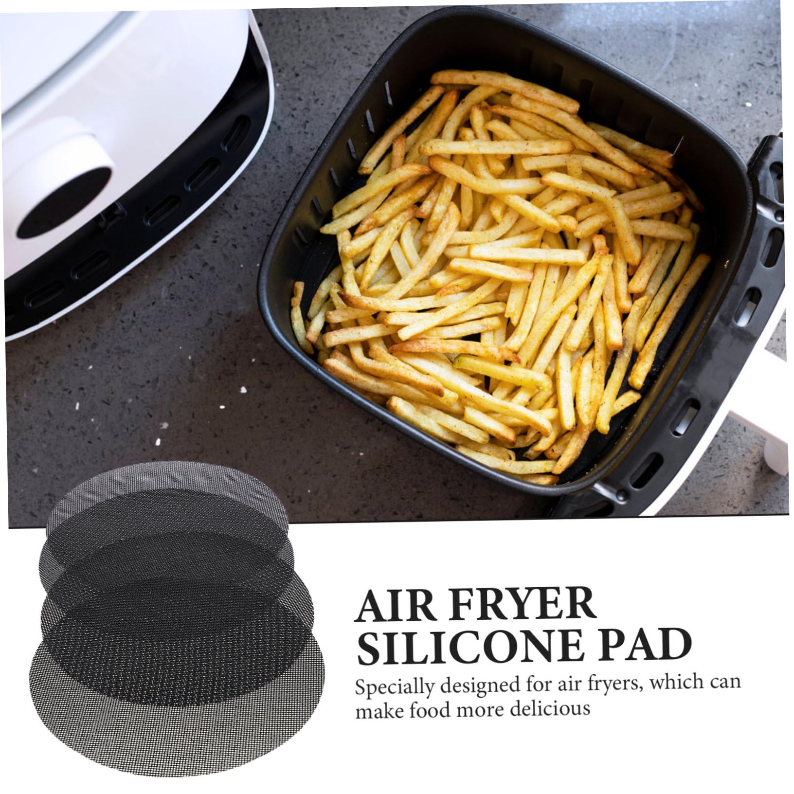 TOPBATHY 12 Stück Heißluftfritteusen Pad Heißluftfritteusen Zubehör Mikrowellen Luftfritteusen Backeinlagen Wiederverwendbare Unterlage Für Heißluftfritteuse Rechteckige