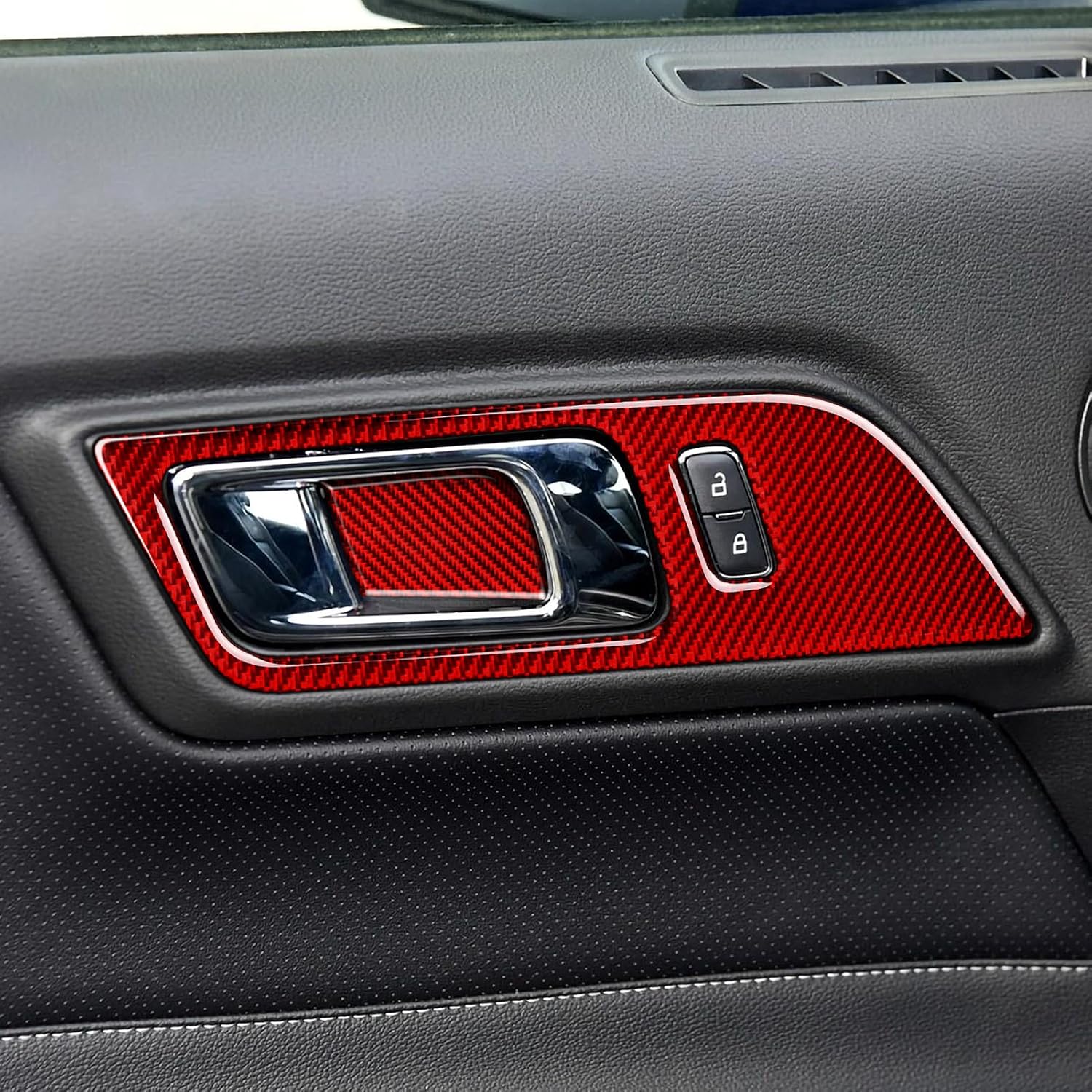 Car Door Handles Sticker Carbon Fiber Decal for Ford Mustang 2015 2016 2017 2018 2019 2020 2021 2022 2023 2024 Accessories