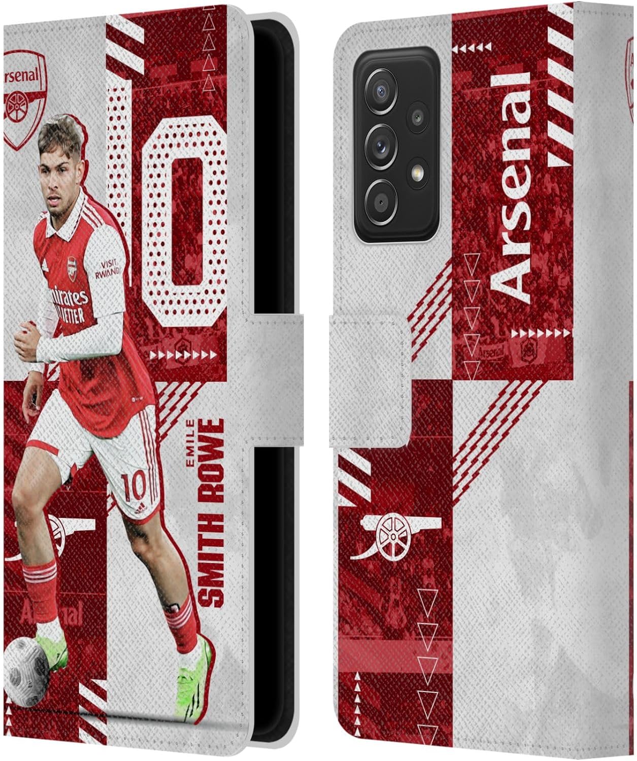 Head Case Designs Officially Licensed Arsenal FC Smith Rowe 2022/23 First Team Leather Wallet Case Compatible with Galaxy A52 / A52s / 5G (2021)