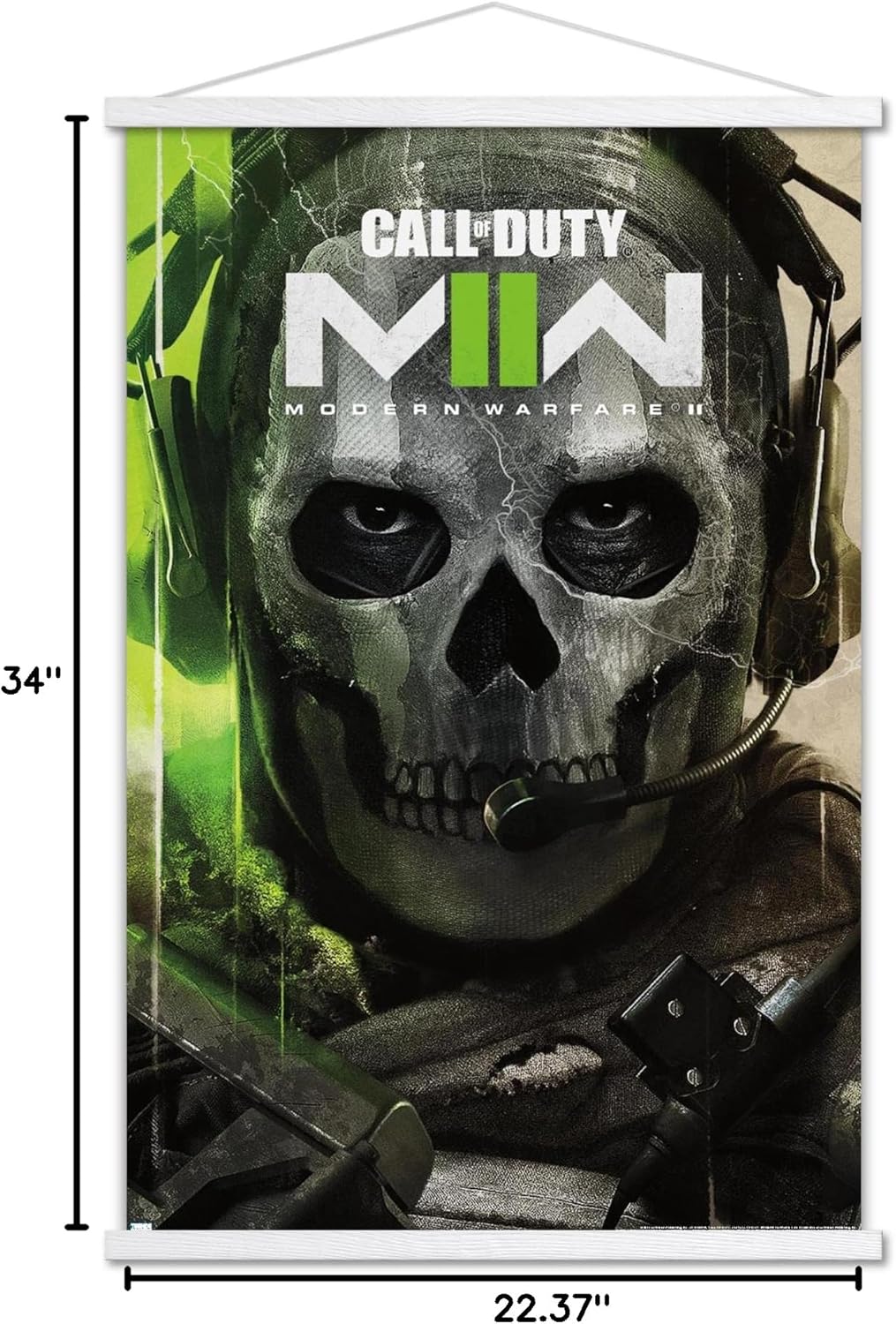 Trends International Call of Duty: Modern Warfare 2 - Key Art Wall Poster, 22.37" x 34.00", Print and White Hanger Bundle