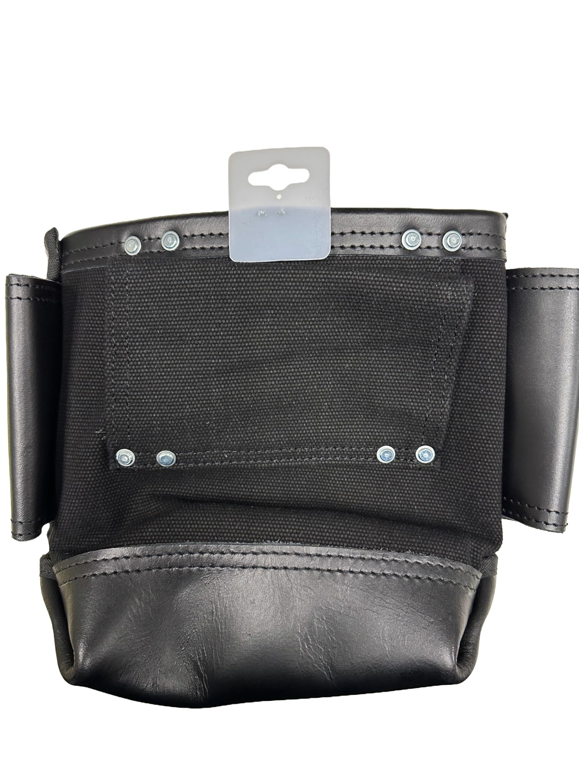 Zeluga 20-340 28 oz lona negra resistente al fuego tela y cuero negro con cinta clip bolsa de perno