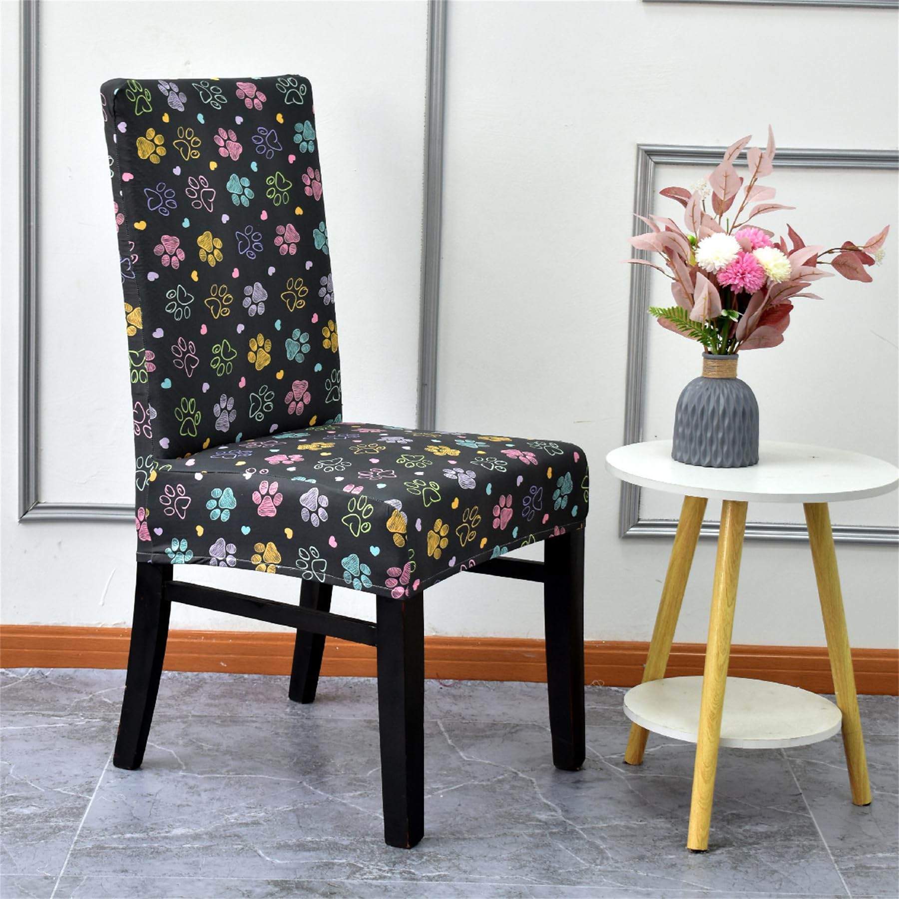 HZDHCLH Chair Covers Set of 4/6 Stretch Modern Chair Slipcovers for Dining Room Kitchen Wedding Party Washable Chair Protector(6pcs,footprint) - Image 3