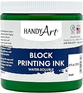 Handy Art Block Printing Ink, Green, 8 oz Jar, Water-Soluble