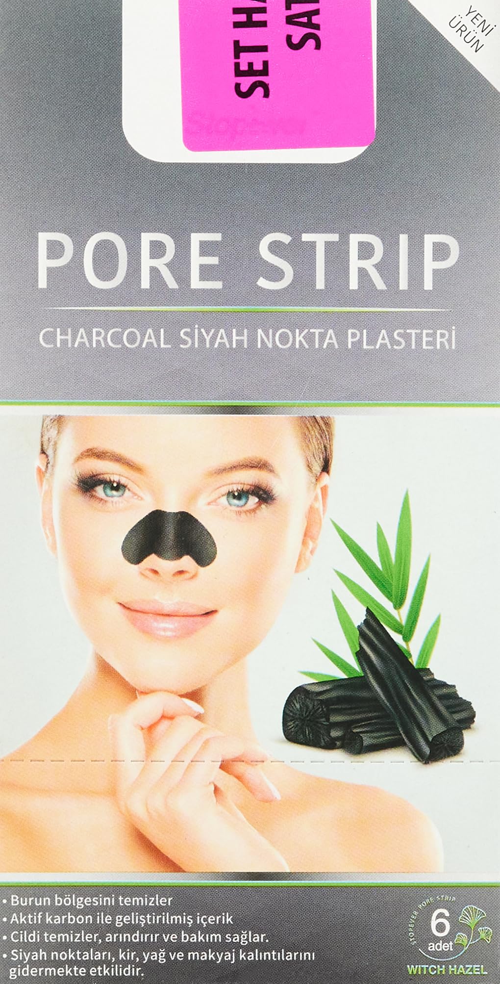 StopEver Charcoal Pore Strip Kömürlü Siyah Nokta Plasteri (6 x 6 Adet)