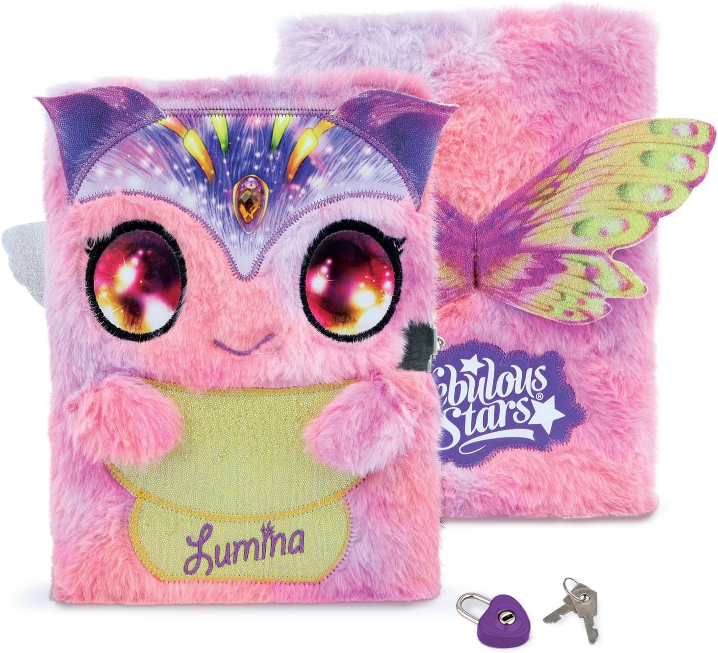Nebulous Stars – Lumina Soft Plush Locked Secret Diary! Writing Journal Lined Pages Notebook 100-pages for Girl’s