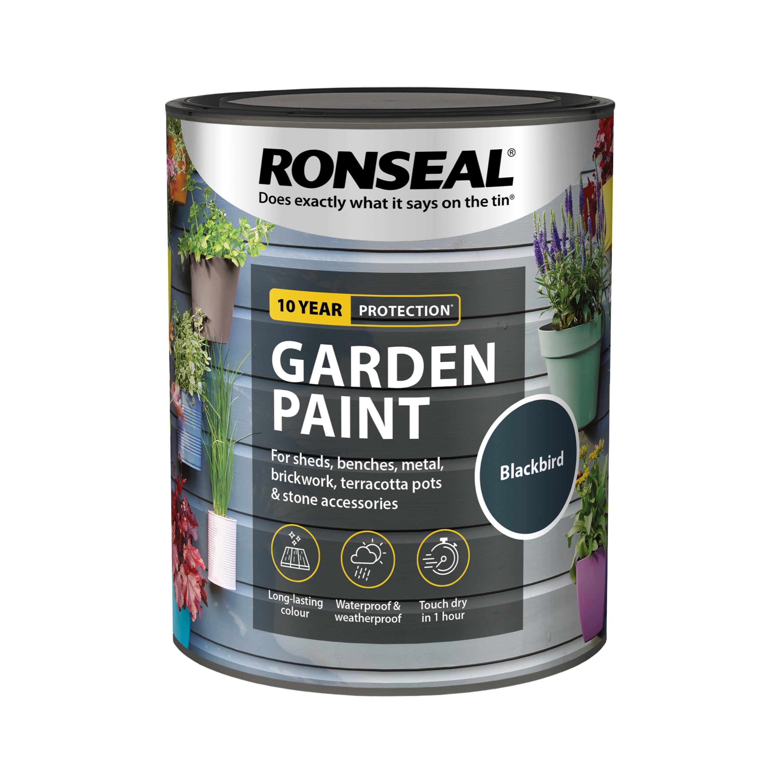 RONSEAL RSLGPBLKB750 GPBLKB750 farba ogrodowa Black Bird 750 ml, 750 ml