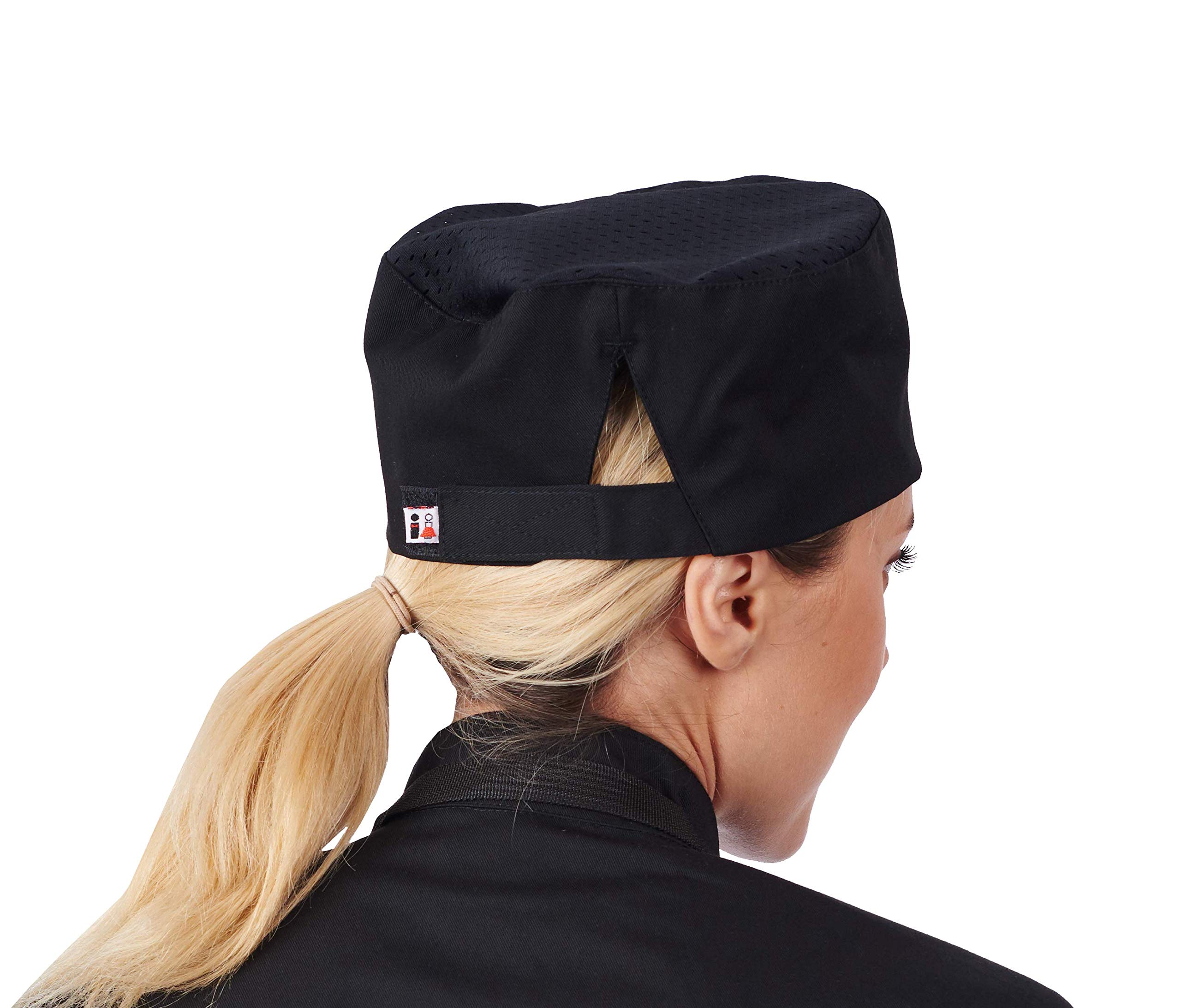 HILITE Master Chef Beanie Mesh Cool Vent Fabric - Unisex Hat - One Size Fit Most 130 Black