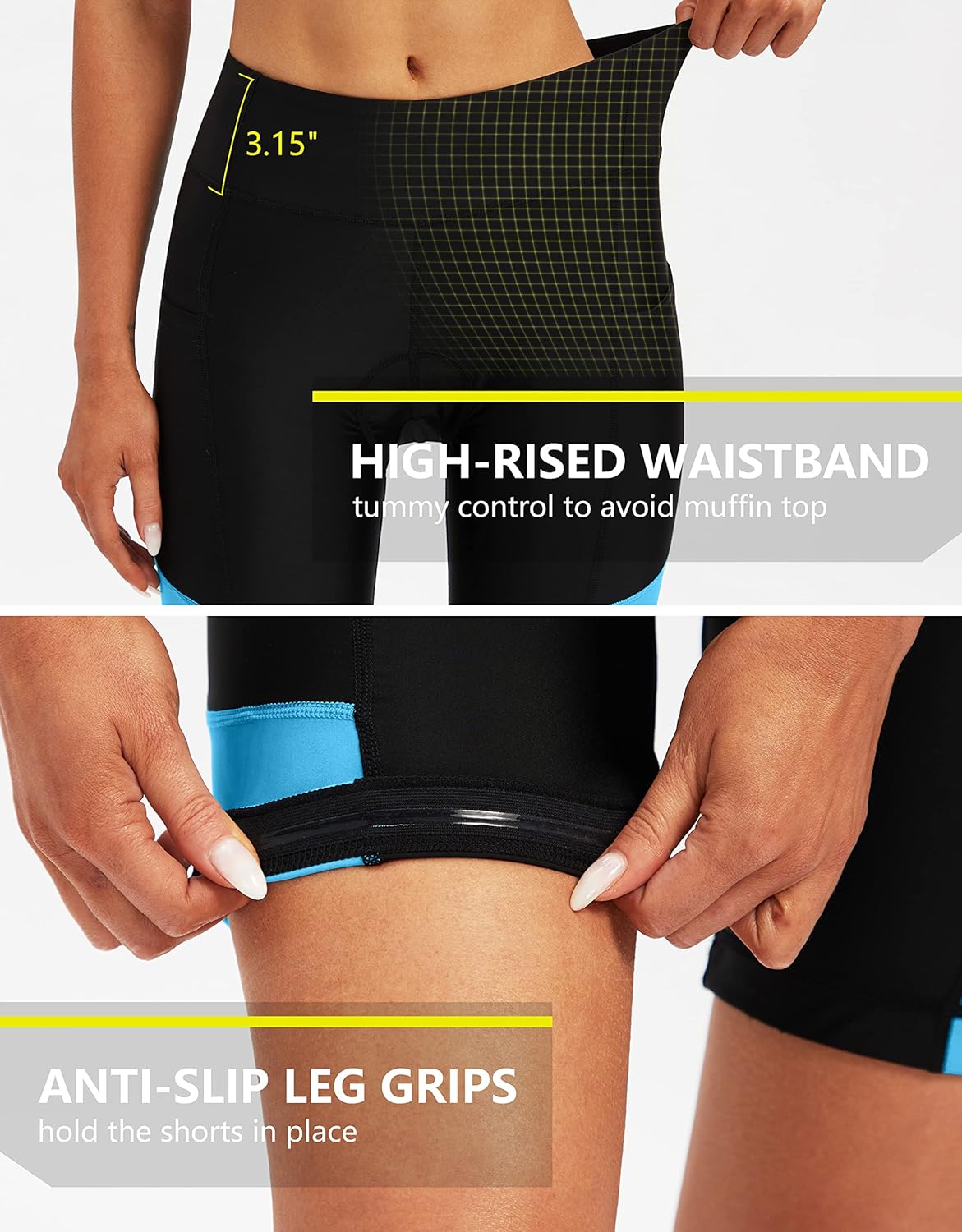 Bikewa Women's 4D Padded Bike Shorts Cycling Riding Road Biking Bicycle Cycle Shorts for Women Zipper Pockets - Image 5