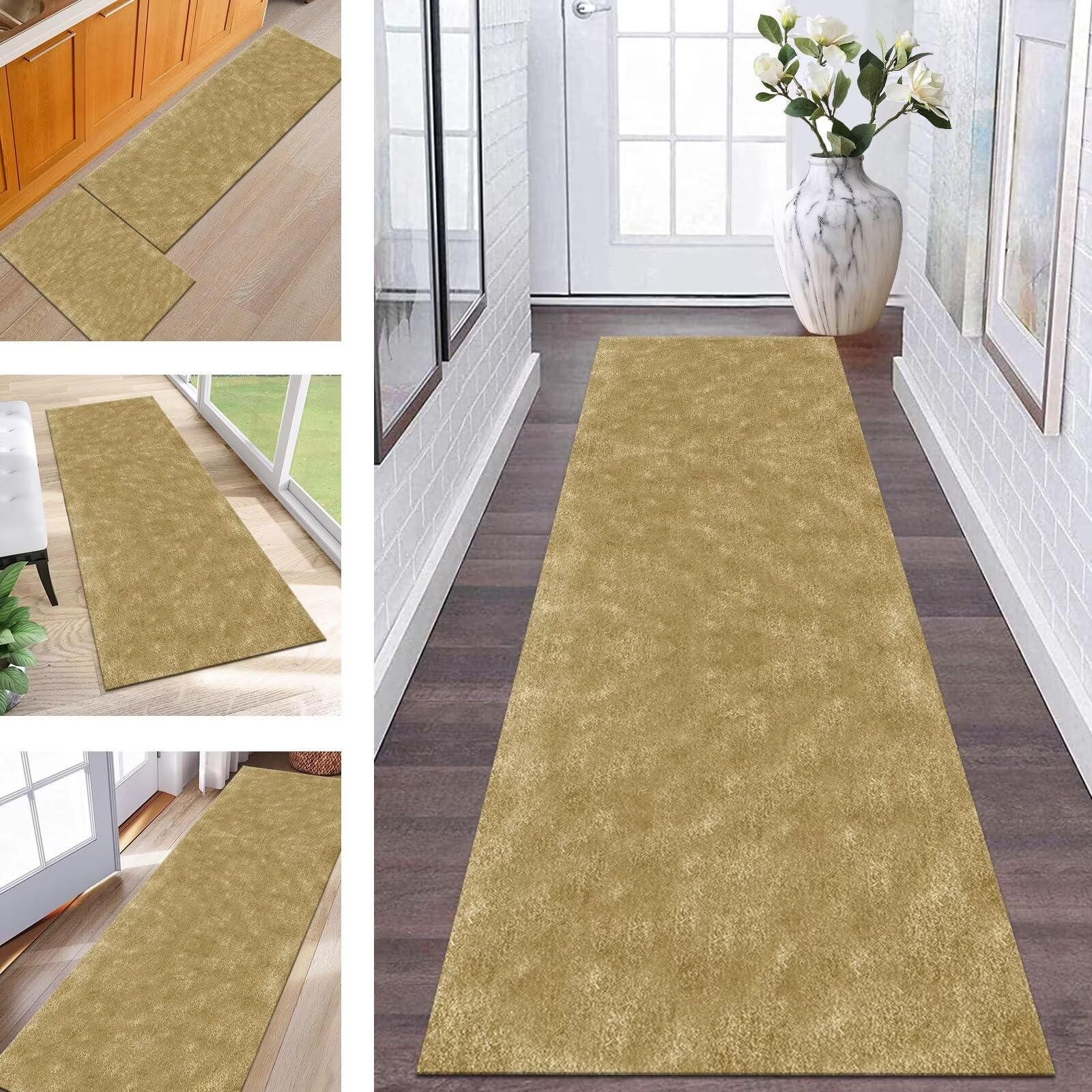Tapis de passage lavable et antidérapant 50X350cm pour couloir