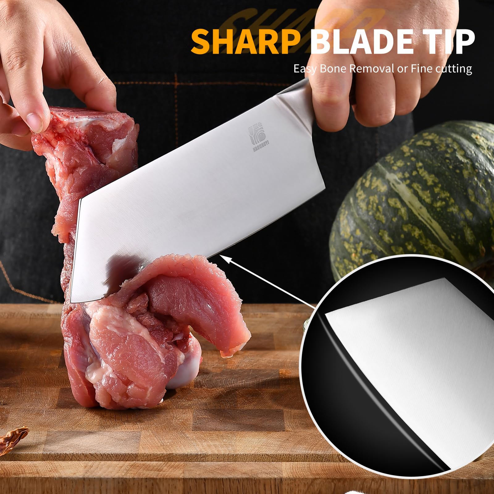 3-Piece Professional Chef Knife Set - Ultra-Sharp Kitchen Knives with Ergonomic Steel Handle, Ideal for Home, Outdoor, Camping, BBQ, and Gifts for Men — Amazon image 3