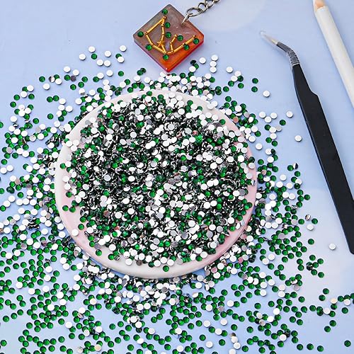 Miniatura 9 de Duflash 50000 diamantes de imitación transparentes de resina AB con parte trasera plana, diamantes de imitación de resina de gelatina de 0.118