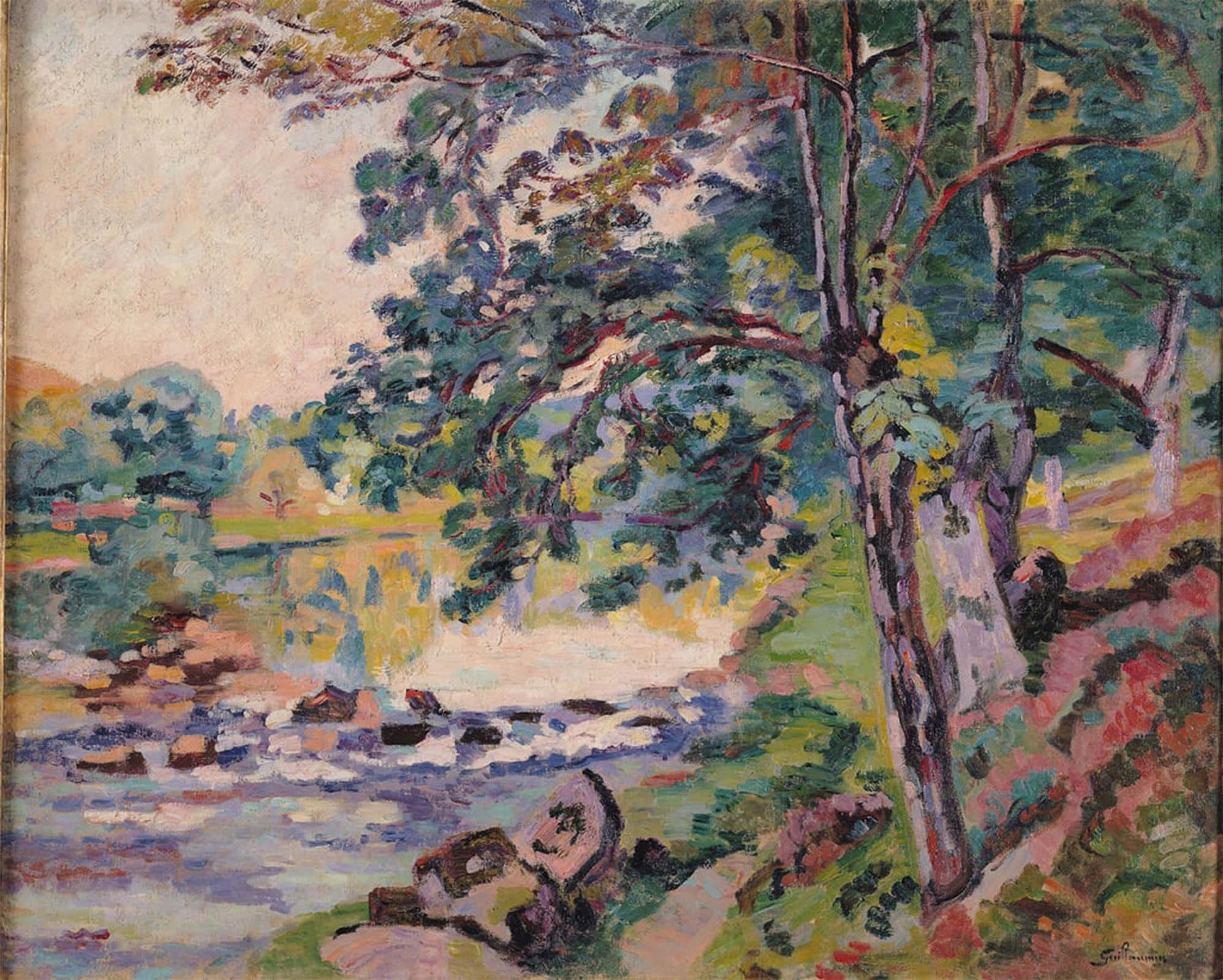ARTXLXXBN Famous Print Painting Colorful Art Print the Creuse At Genetin by Jean Baptiste Armand Guillaumin Canvas Art Decorations for Home Decor 60x90cm
