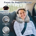 Travel Pillow - Memory Foam Neck Pillow Support Pillow,Luxury Compact & Lightweight Quick Pack for Camping,Sleeping Rest Cushion (Grey)