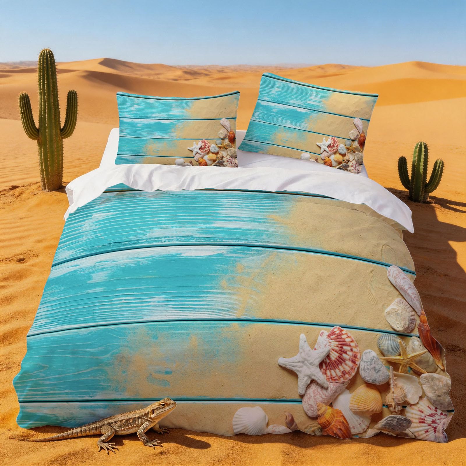 Housse de couette microfibre douce motif étoile de mer pour un lit élégant