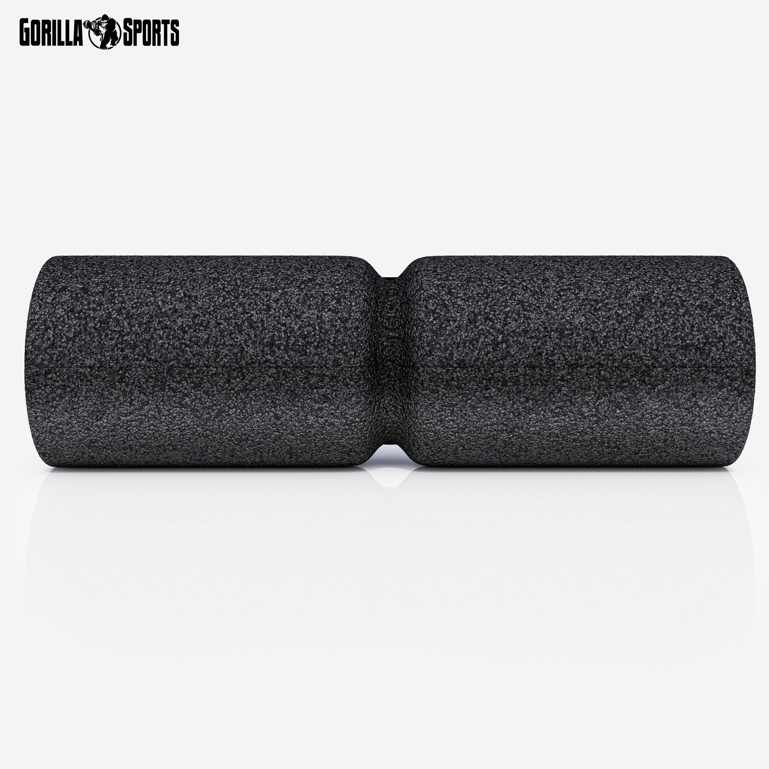 GORILLA SPORTS® Faszienrolle - mit Umlaufrille, 38 cm, Hochdichter Schaumstoff, Schwarz - Foam Roller, Massagerolle, Schaumstoffrolle für Rücken, Beine, Wirbelsäule, Tiefengewebe, Massage, Yoga