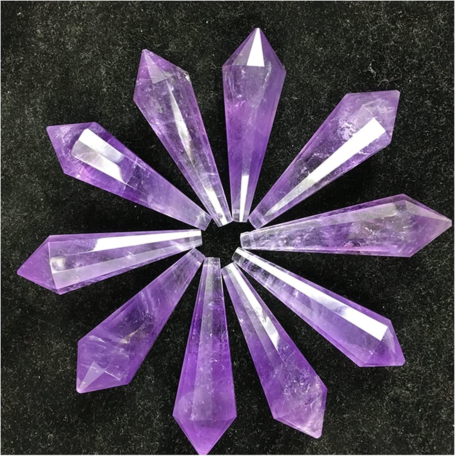 Home Sammlungen Amethyst-Rohstein, natürlicher Amethyst, Engel, Pendel, Pullover, Halskette, Anhänger, Zauberstab, Heilkristalle, liefern als Geschenk